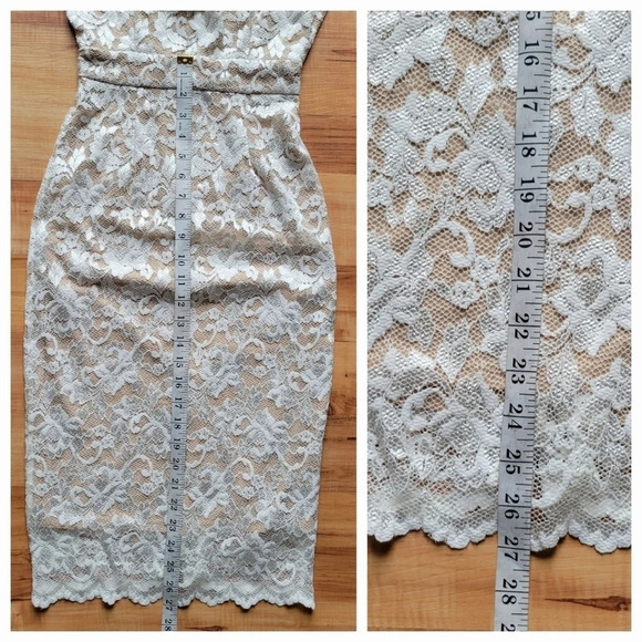 ABS Allen Schwartz White/Cream Lace Cap Sleeve Dress Size XS - Picture 10 of 13